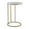 WE Furniture 16" Round C Table - White Marble Top, Gold Base